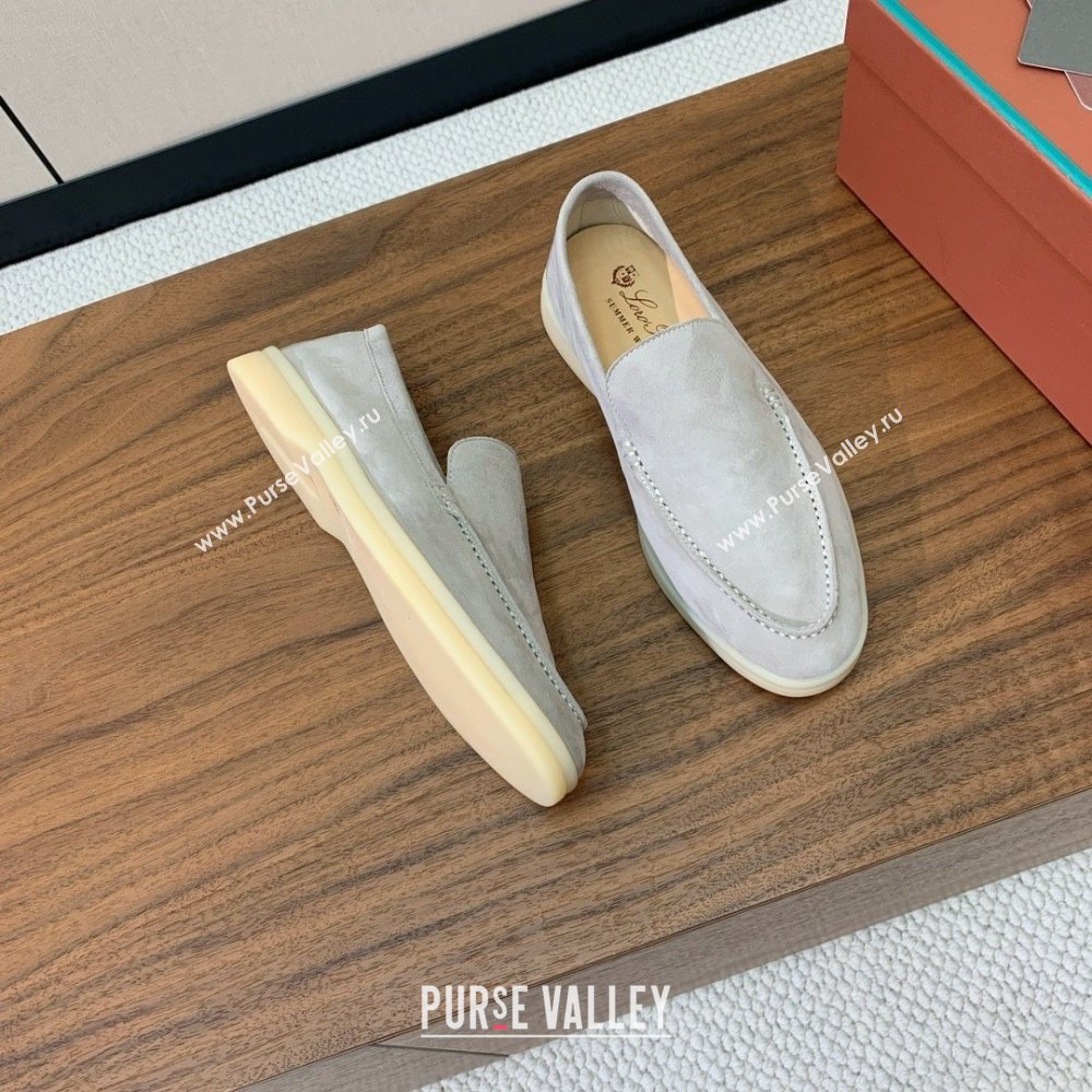 Loro Piana Summer Walk Loafer in Suede LP61833 Pearl Grey 2025 (HH-25061833)