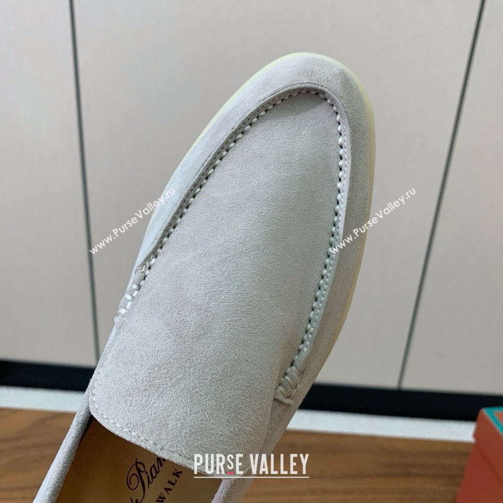 Loro Piana Summer Walk Loafer in Suede LP61833 Pearl Grey 2025 (HH-25061833)