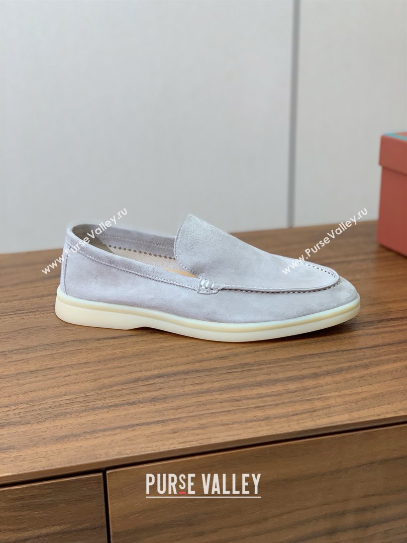 Loro Piana Summer Walk Loafer in Suede LP61833 Pearl Grey 2025 (HH-25061833)