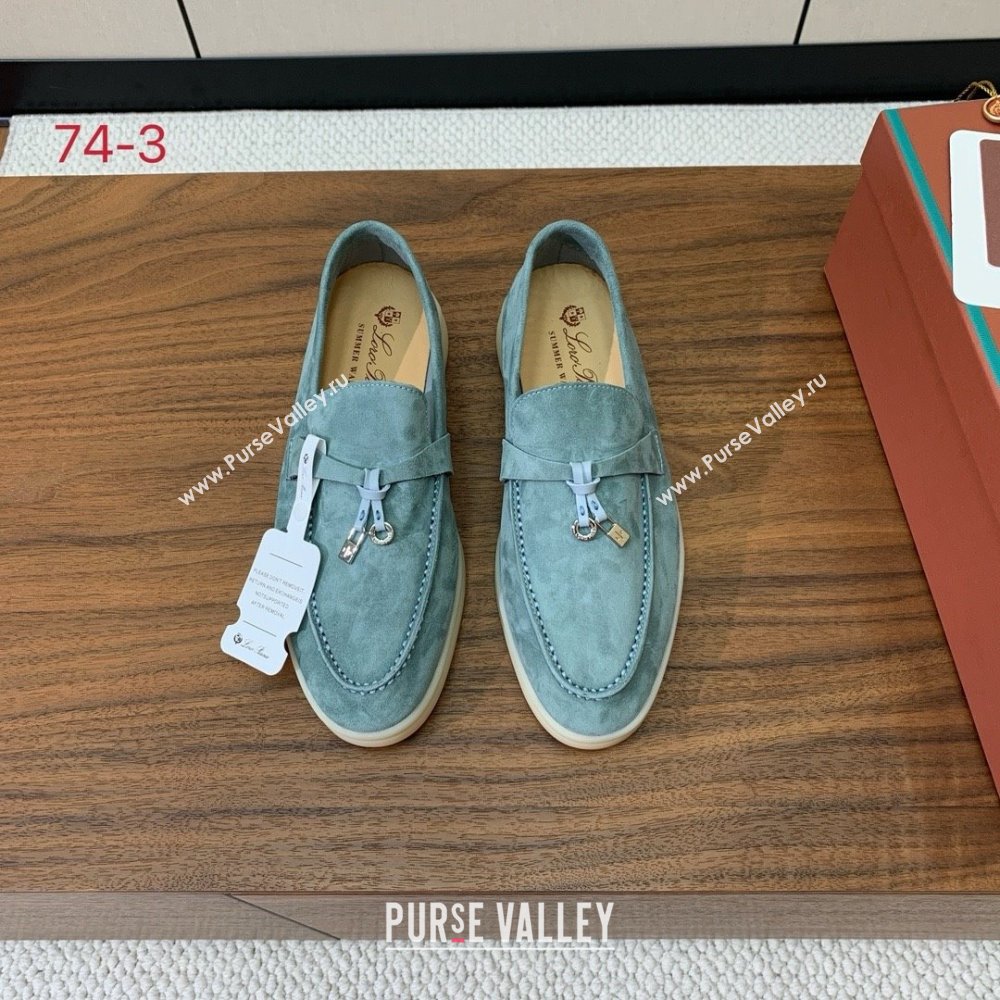 Loro Piana Summer Charms Walk Loafer in Suede LP61824 Blue 2025 (HH-25061824)