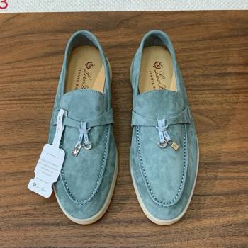 Loro Piana Summer Charms Walk Loafer in Suede LP61824 Blue 2025 (HH-25061824)