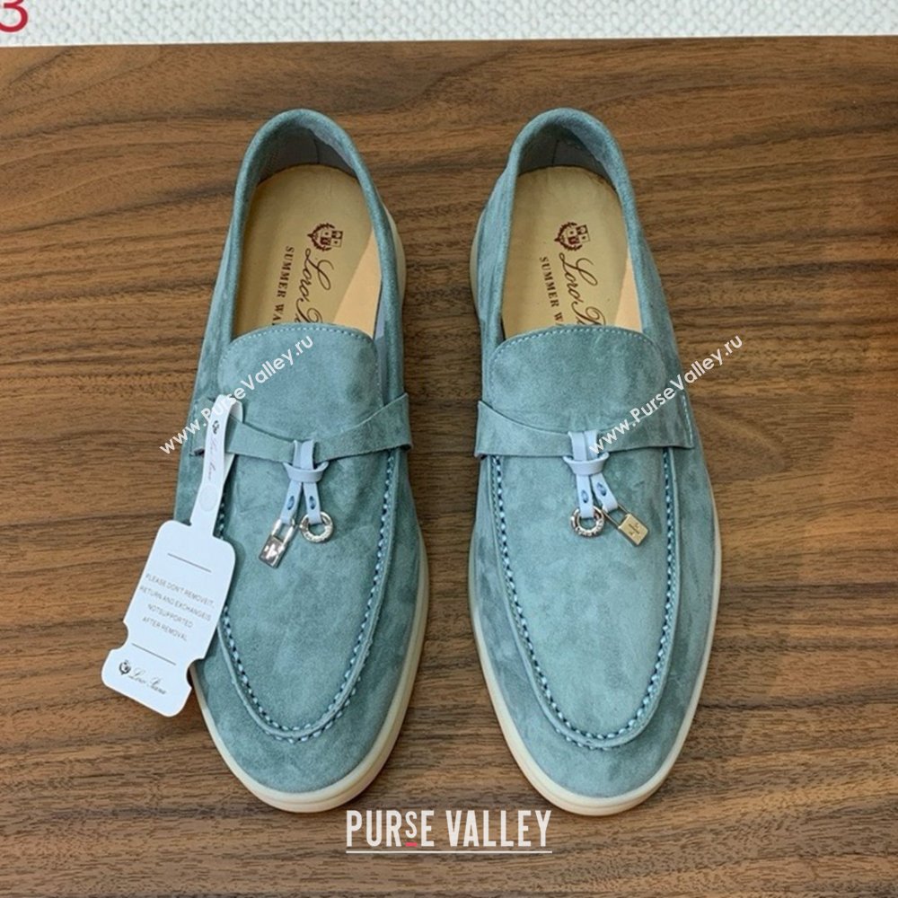 Loro Piana Summer Charms Walk Loafer in Suede LP61824 Blue 2025 (HH-25061824)