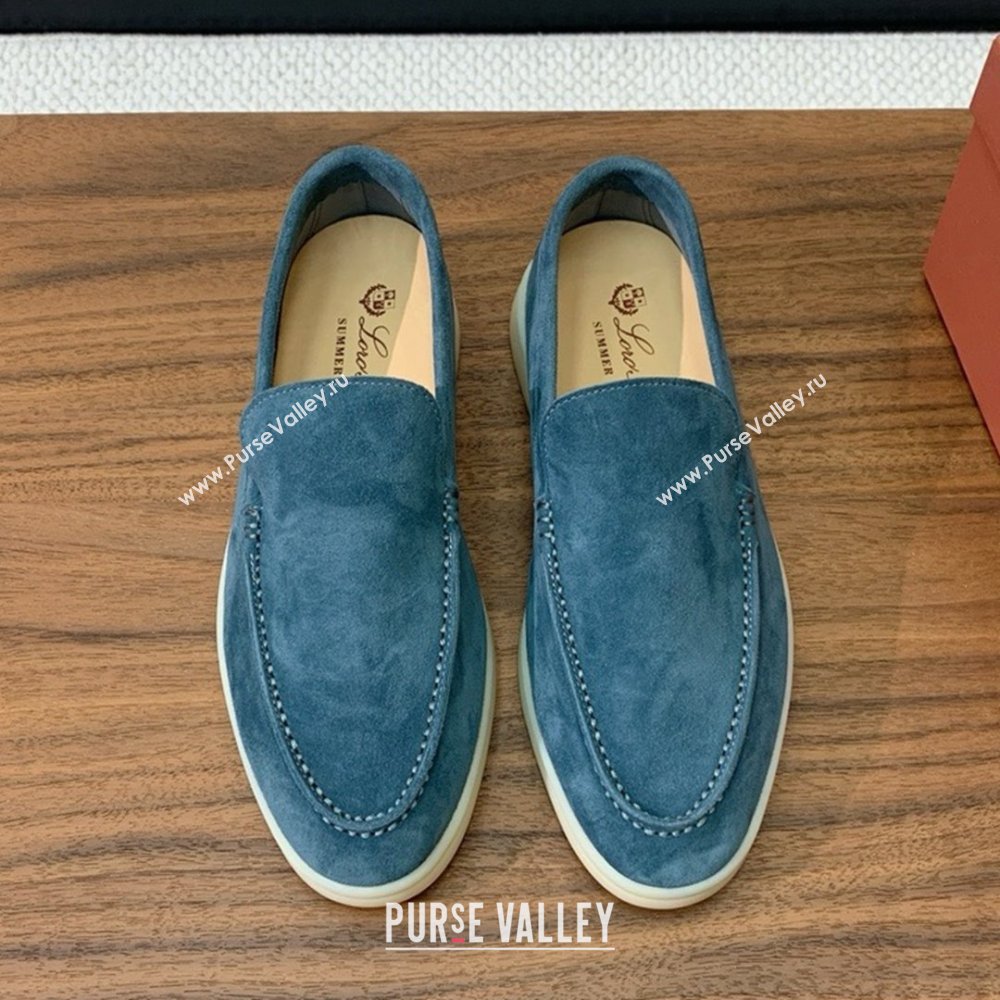 Loro Piana Summer Walk Loafer in Suede LP61903 Haze Blue 2025 (HH-25061903)