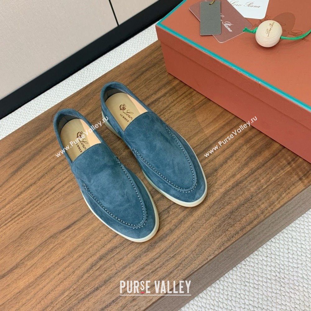 Loro Piana Summer Walk Loafer in Suede LP61903 Haze Blue 2025 (HH-25061903)