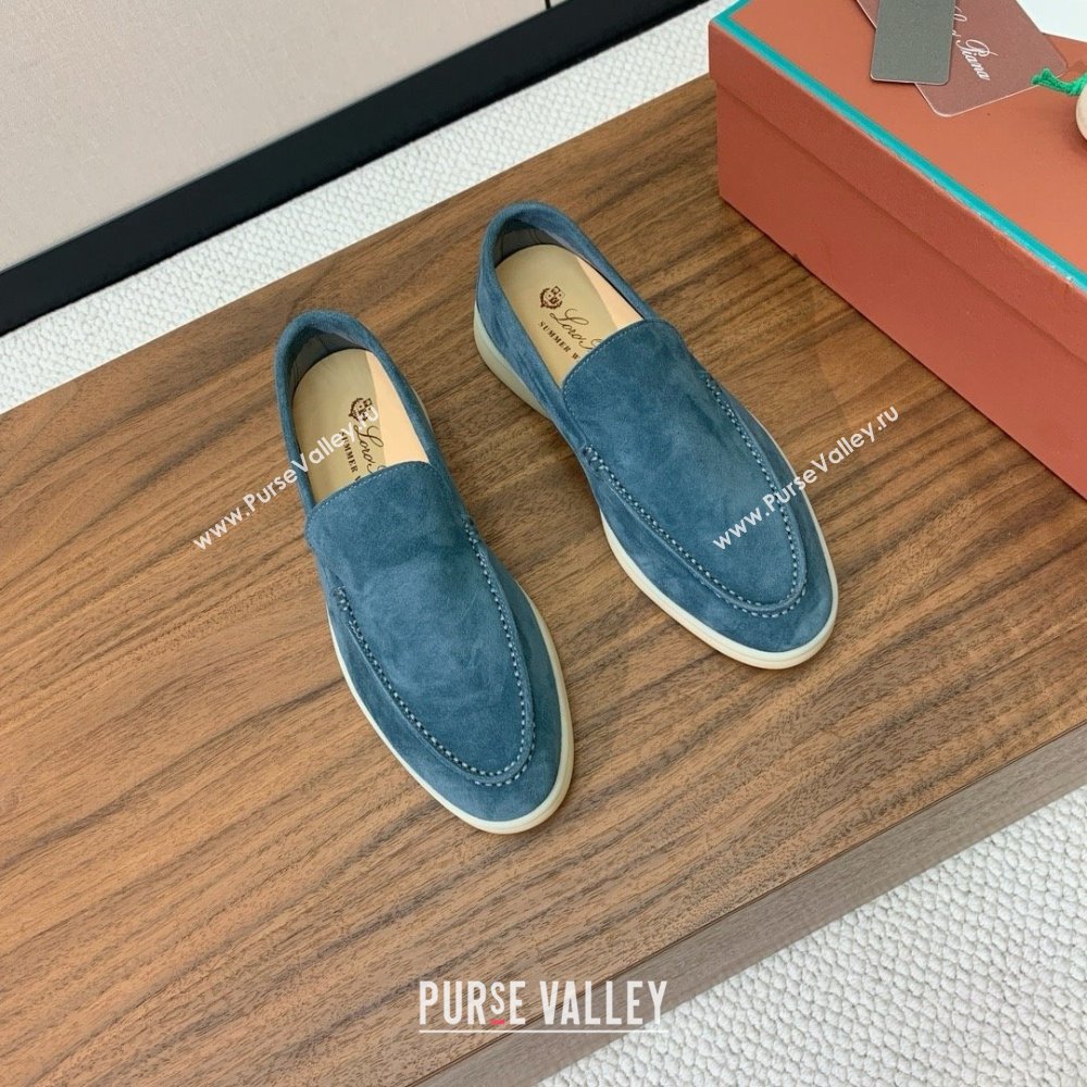 Loro Piana Summer Walk Loafer in Suede LP61903 Haze Blue 2025 (HH-25061903)