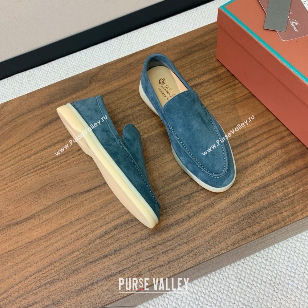 Loro Piana Summer Walk Loafer in Suede LP61903 Haze Blue 2025 (HH-25061903)
