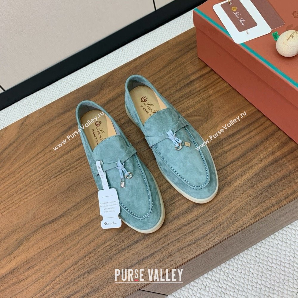 Loro Piana Summer Charms Walk Loafer in Suede LP61824 Blue 2025 (HH-25061824)