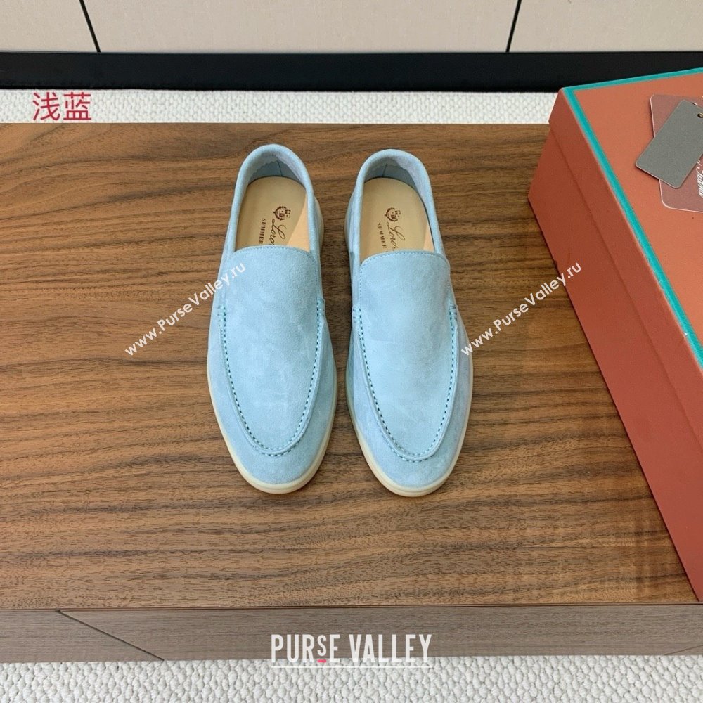 Loro Piana Summer Walk Loafer in Suede LP61904 Light Blue 2025 (HH-25061904)