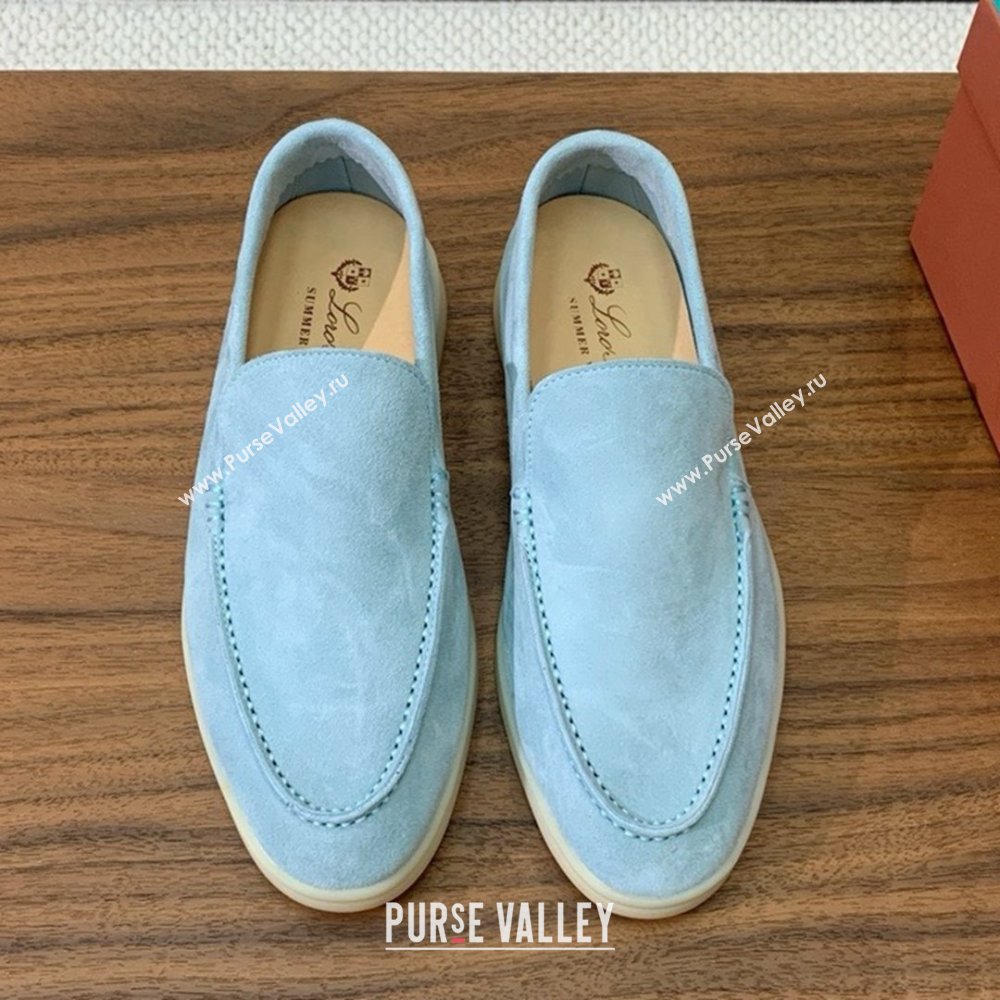 Loro Piana Summer Walk Loafer in Suede LP61904 Light Blue 2025 (HH-25061904)