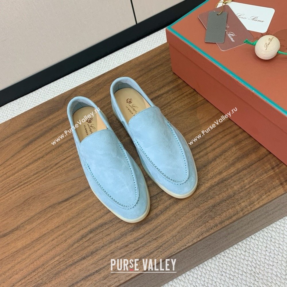 Loro Piana Summer Walk Loafer in Suede LP61904 Light Blue 2025 (HH-25061904)