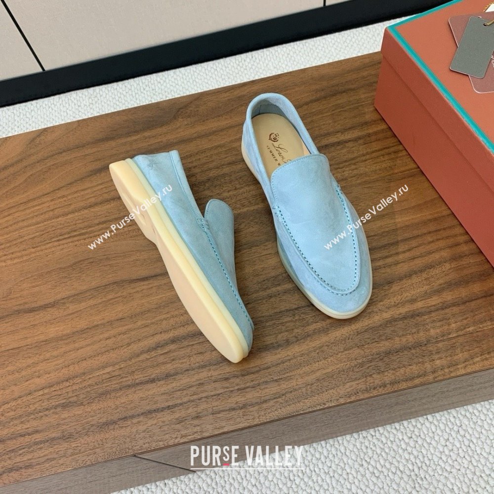 Loro Piana Summer Walk Loafer in Suede LP61904 Light Blue 2025 (HH-25061904)