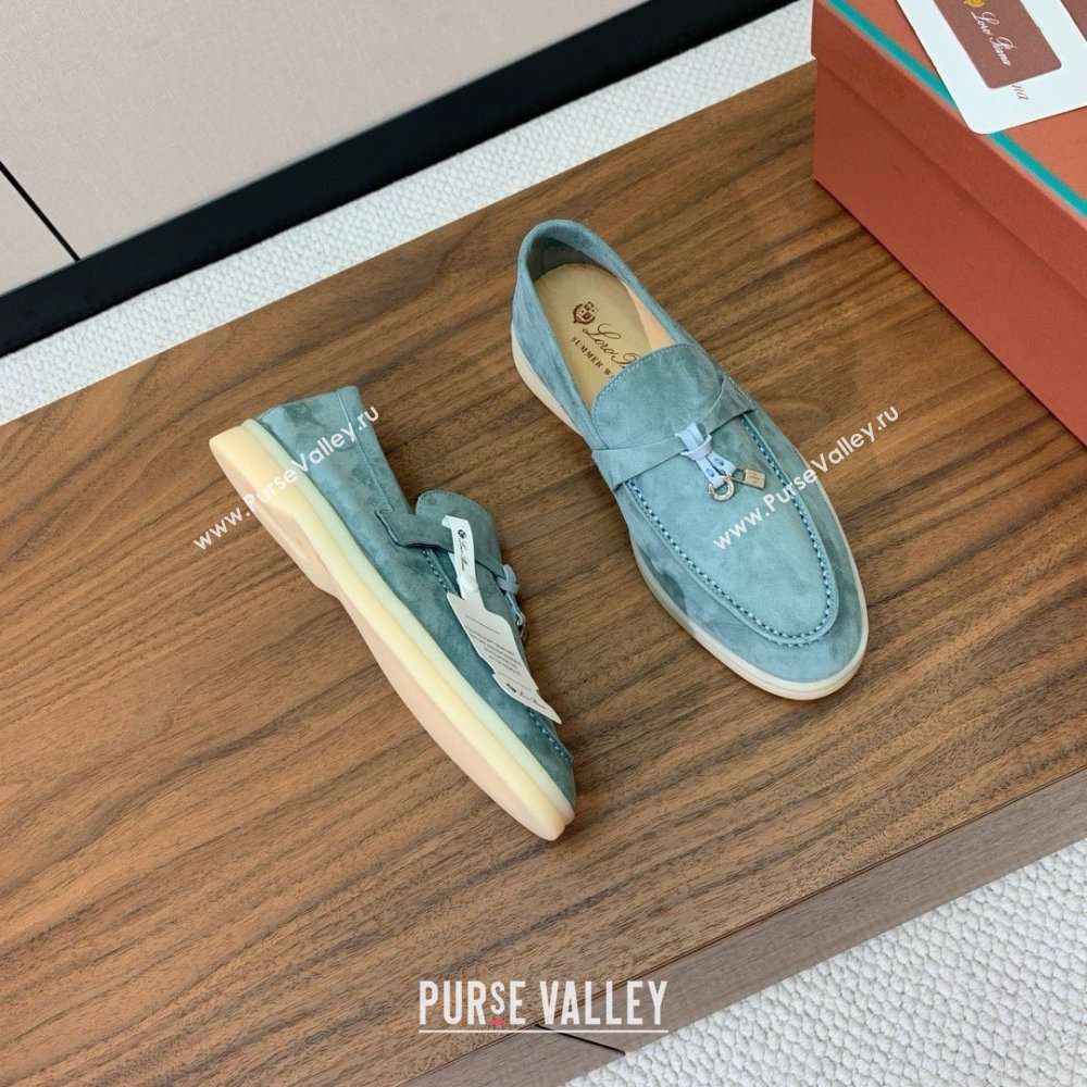 Loro Piana Summer Charms Walk Loafer in Suede LP61824 Blue 2025 (HH-25061824)