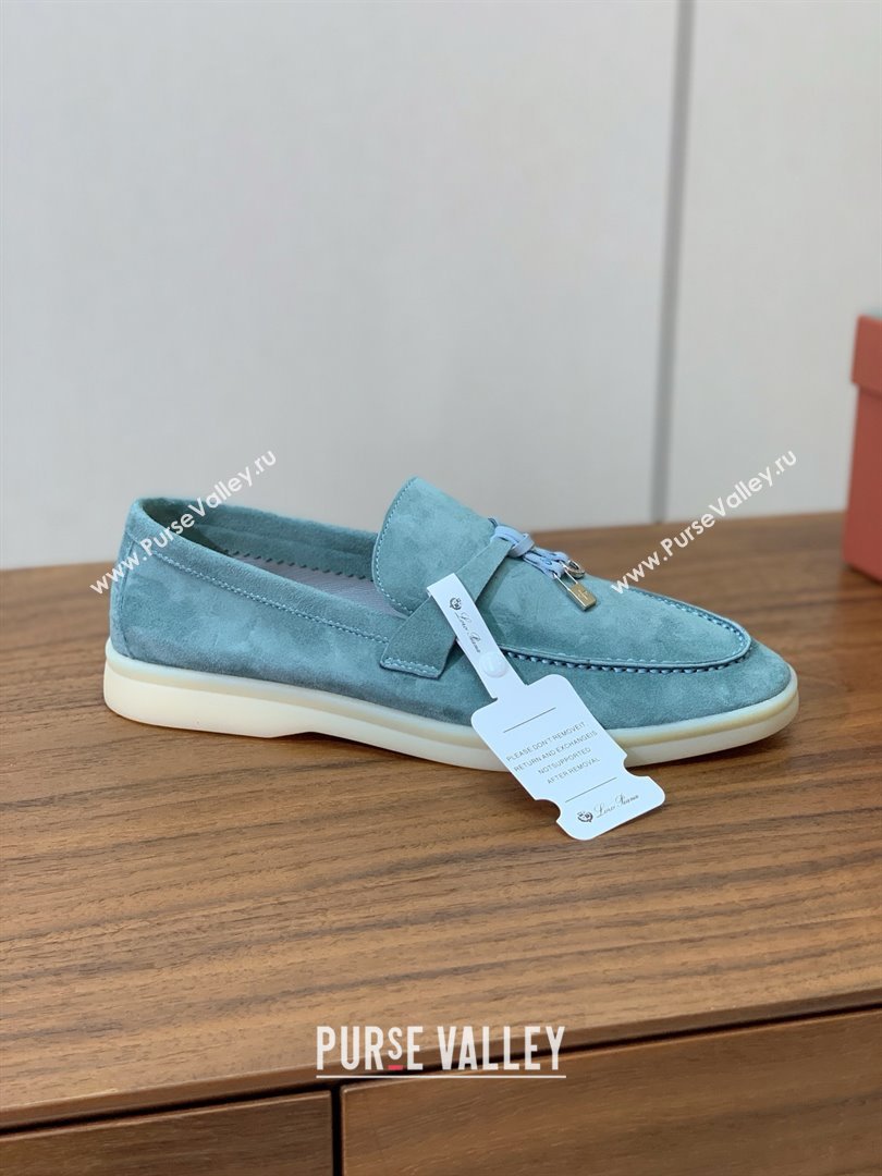 Loro Piana Summer Charms Walk Loafer in Suede LP61824 Blue 2025 (HH-25061824)