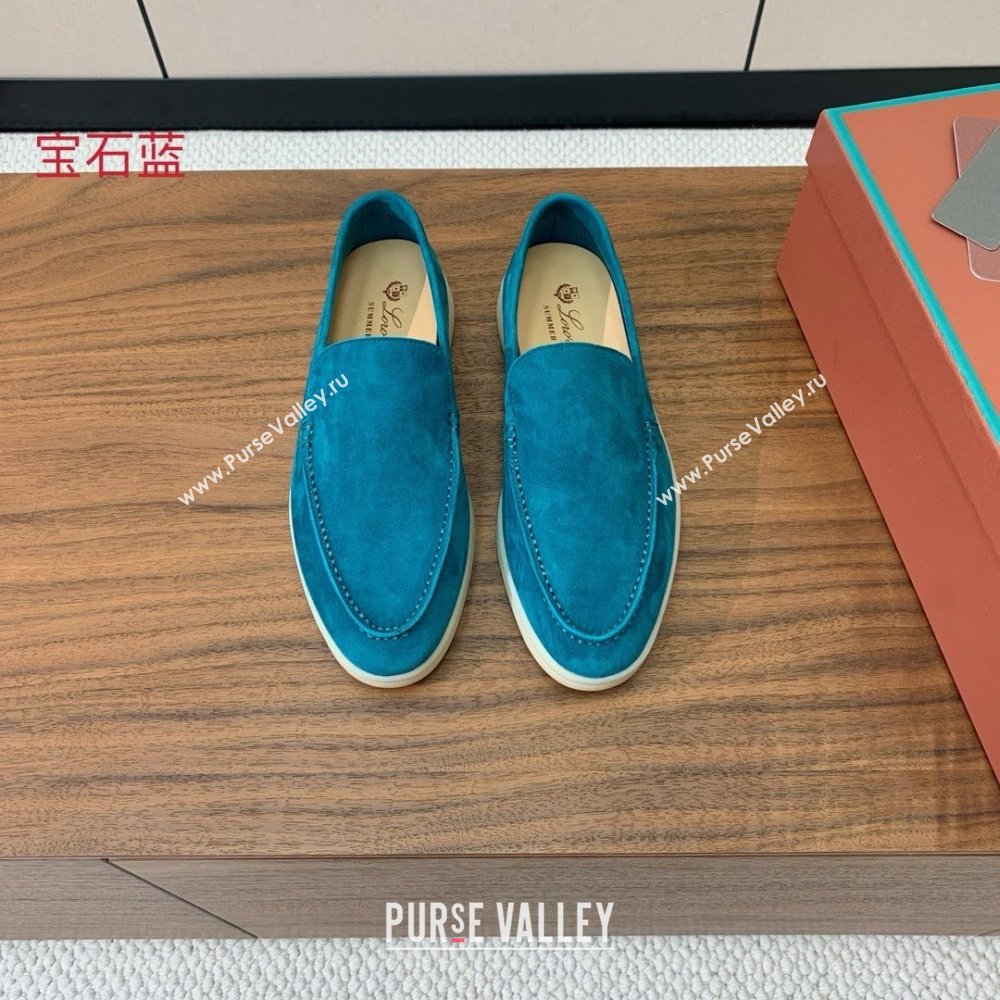 Loro Piana Summer Walk Loafer in Suede LP61910 Sapphire Blue 2025 (HH-25061910)