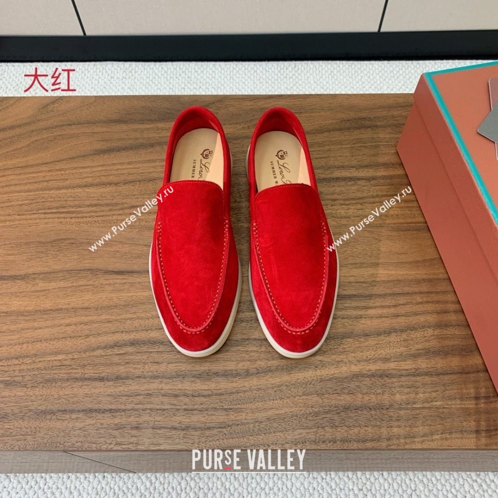 Loro Piana Summer Walk Loafer in Suede LP61909 Red 2025 (HH-25061909)