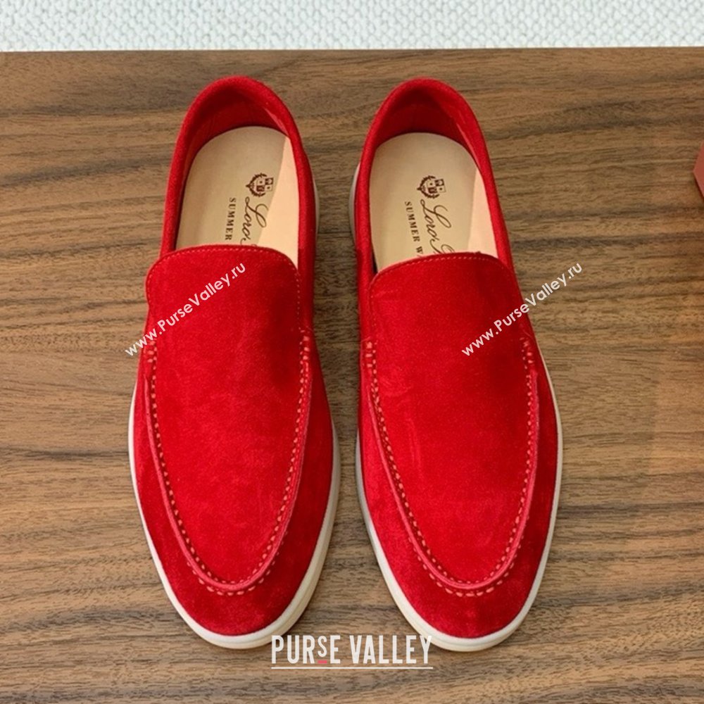 Loro Piana Summer Walk Loafer in Suede LP61909 Red 2025 (HH-25061909)