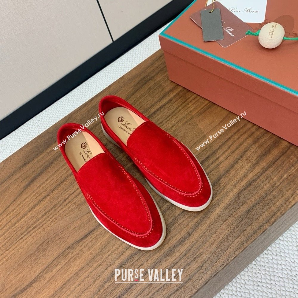 Loro Piana Summer Walk Loafer in Suede LP61909 Red 2025 (HH-25061909)