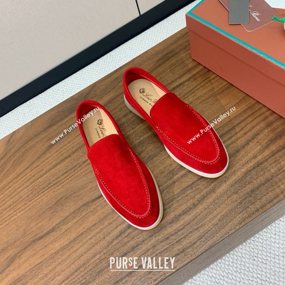 Loro Piana Summer Walk Loafer in Suede LP61909 Red 2025 (HH-25061909)