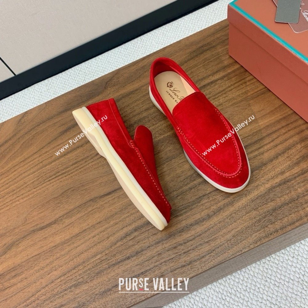 Loro Piana Summer Walk Loafer in Suede LP61909 Red 2025 (HH-25061909)