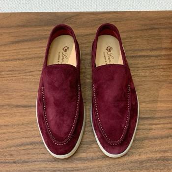 Loro Piana Summer Walk Loafer in Suede LP61914 Burgundy 2025 (HH-25061914)