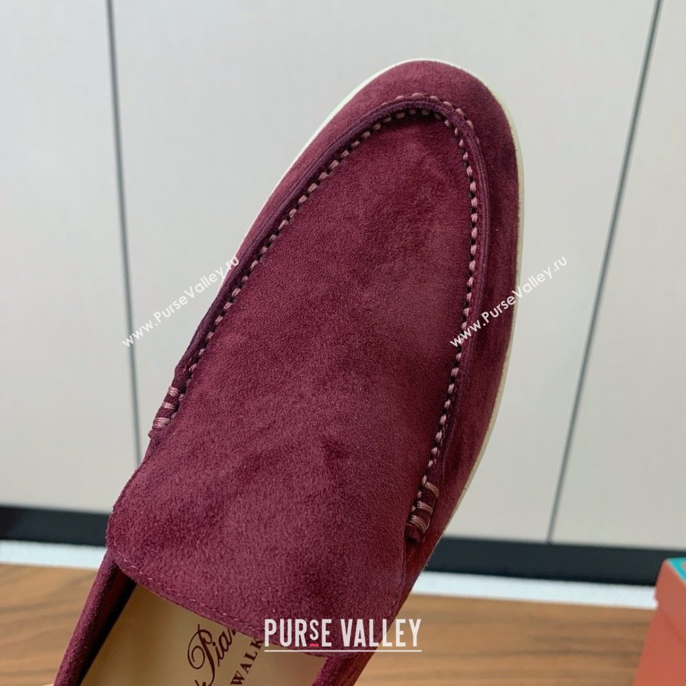 Loro Piana Summer Walk Loafer in Suede LP61914 Burgundy 2025 (HH-25061914)