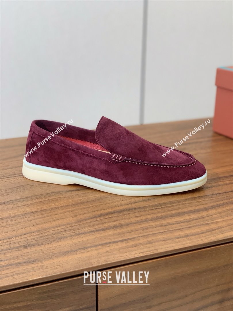 Loro Piana Summer Walk Loafer in Suede LP61914 Burgundy 2025 (HH-25061914)
