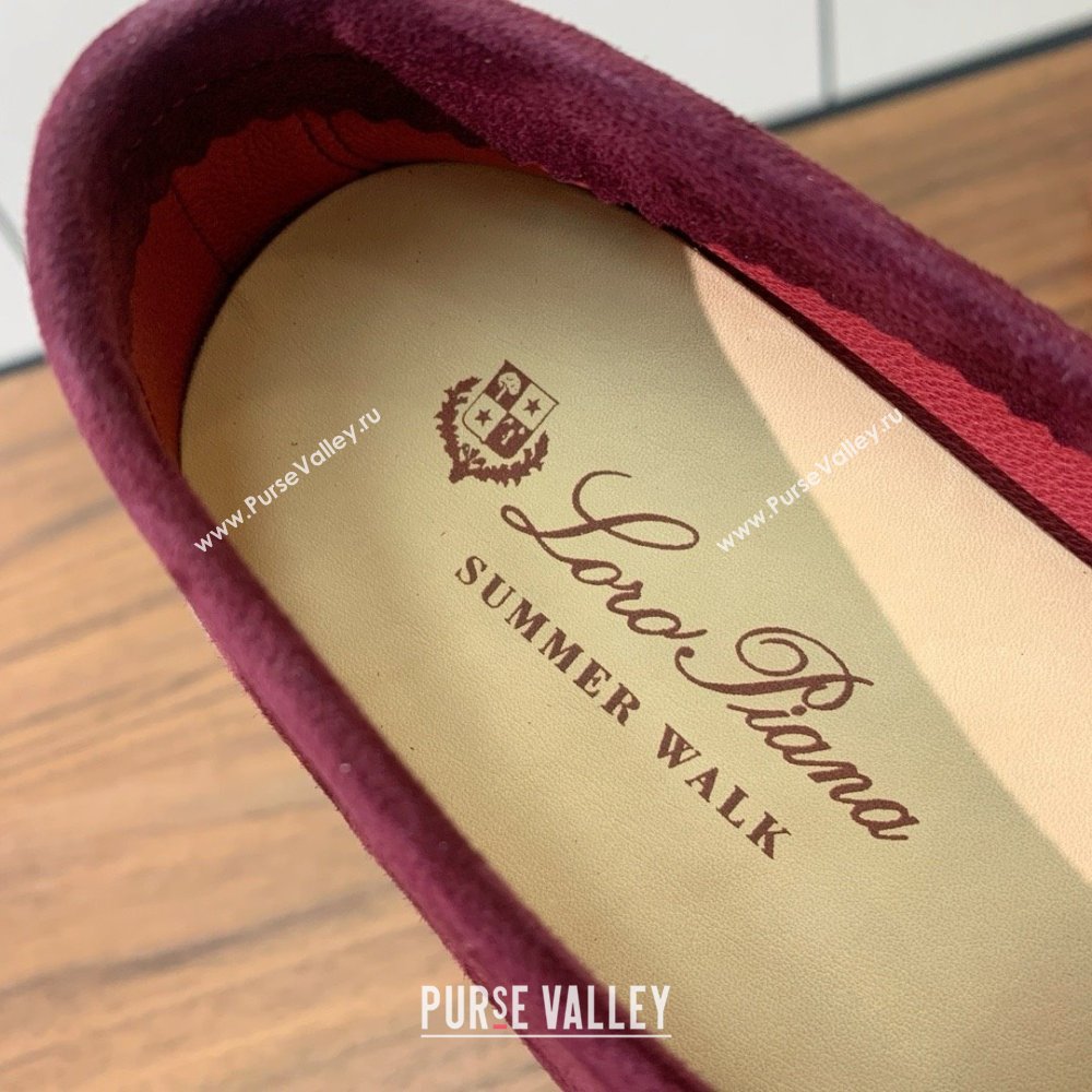 Loro Piana Summer Walk Loafer in Suede LP61914 Burgundy 2025 (HH-25061914)