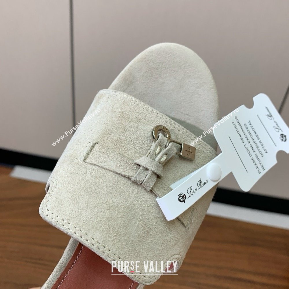 Loro Piana Summer Charms Sandal 5.5cm Heel in Suede LP62001 Apricot 2025 (HH-25062001)