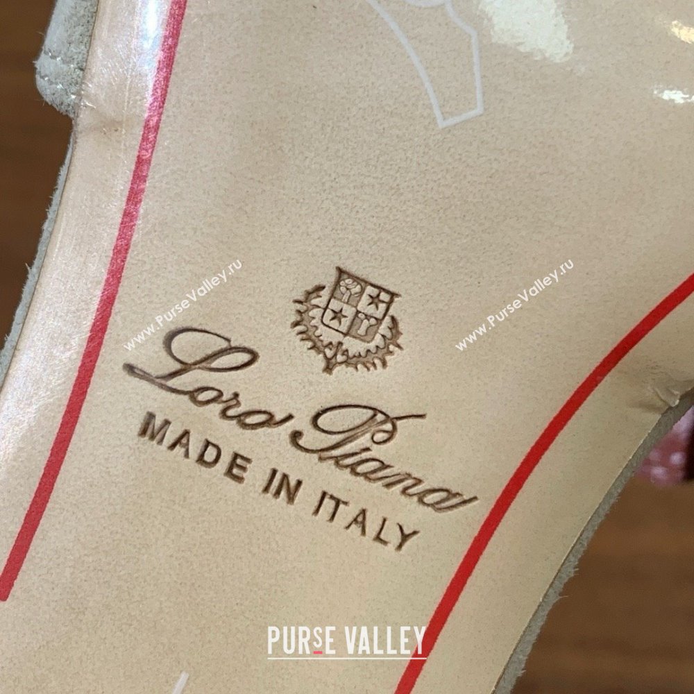 Loro Piana Summer Charms Sandal 5.5cm Heel in Suede LP62001 Apricot 2025 (HH-25062001)