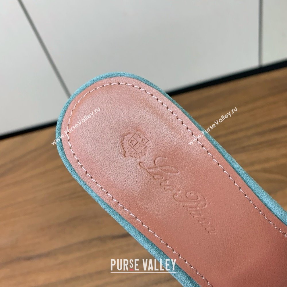 Loro Piana Summer Charms Sandal 5.5cm Heel in Suede LP62003 Green Grey 2025 (HH-25062003)