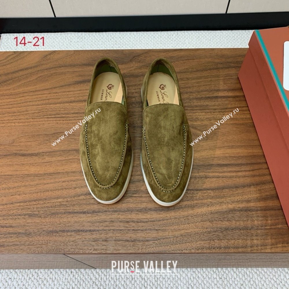 Loro Piana Summer Walk Loafer in Suede LP61826 Green 2025 (HH-25061826)