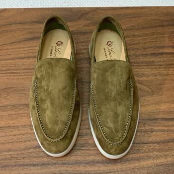 Loro Piana Summer Walk Loafer in Suede LP61826 Green 2025 (HH-25061826)