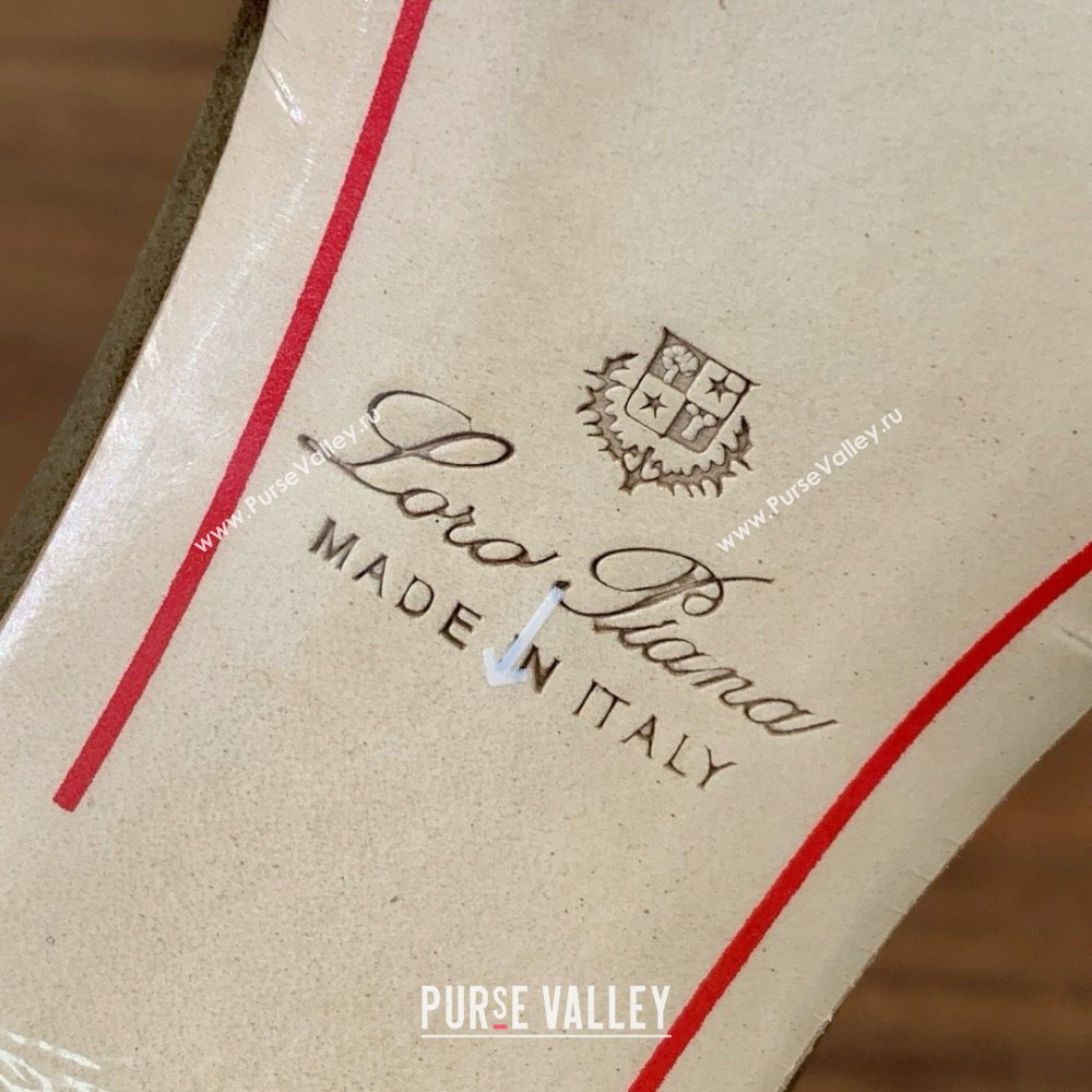 Loro Piana Summer Charms Sandal 5.5cm Heel in Suede LP62010 Brown 2025 (HH-25062010)