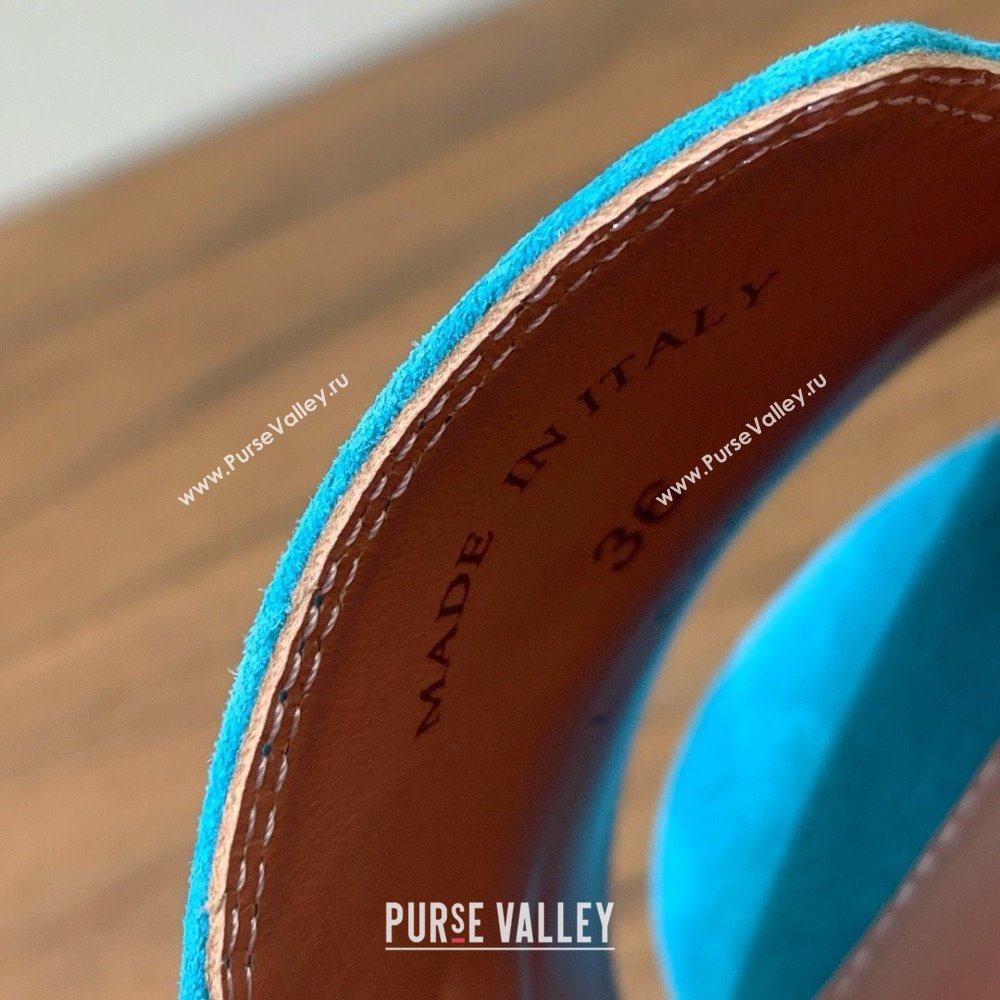 Loro Piana Summer Charms Sandal 5.5cm Heel in Suede LP62012 Blue 02 2025 (HH-25062012)