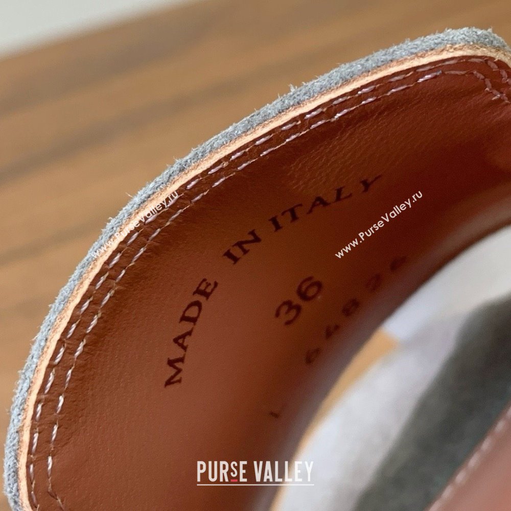 Loro Piana Summer Charms Sandal 5.5cm Heel in Suede LP62015 Grey 2025 (HH-25062015)