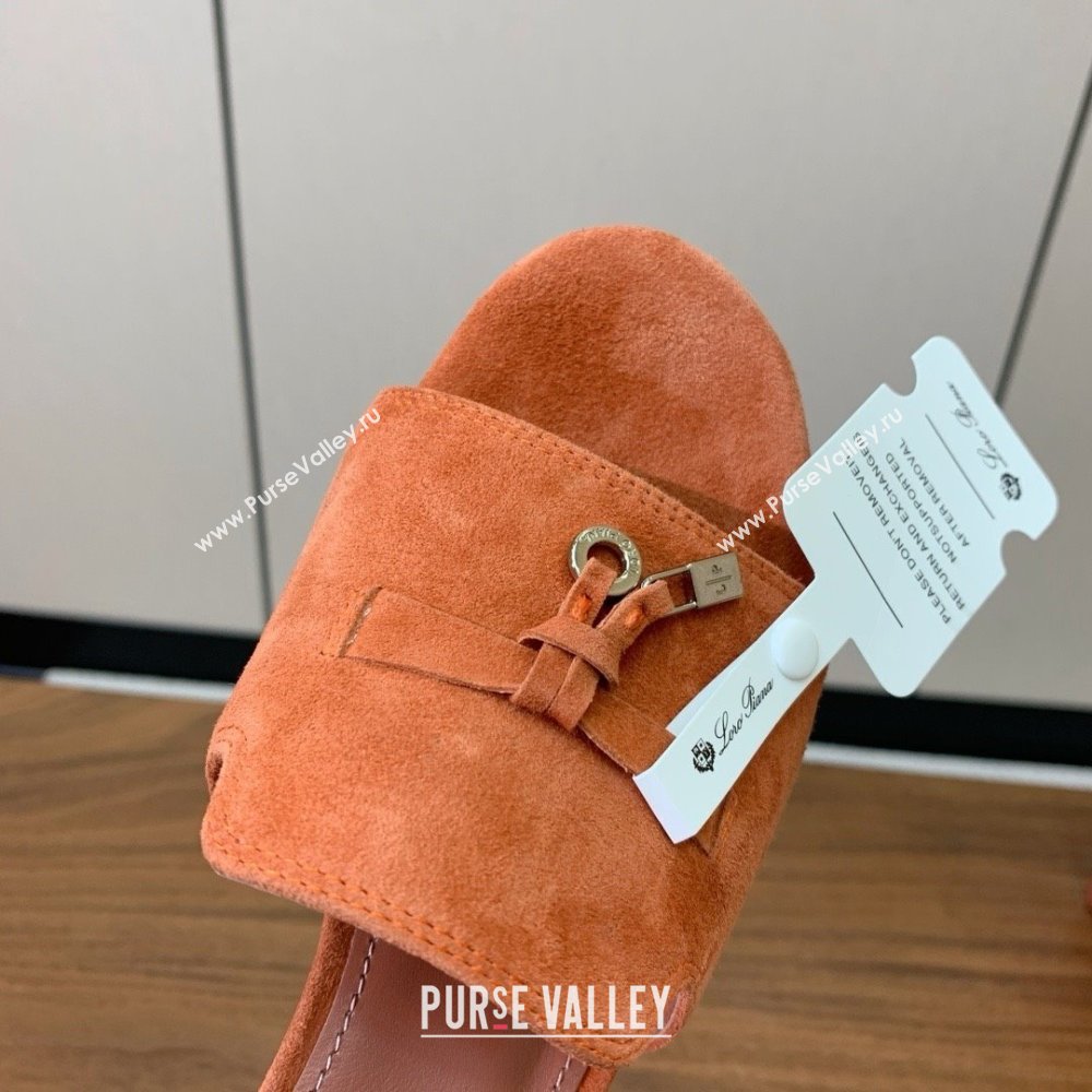 Loro Piana Summer Charms Sandal 5.5cm Heel in Suede LP62016 Orange 2025 (HH-25062016)