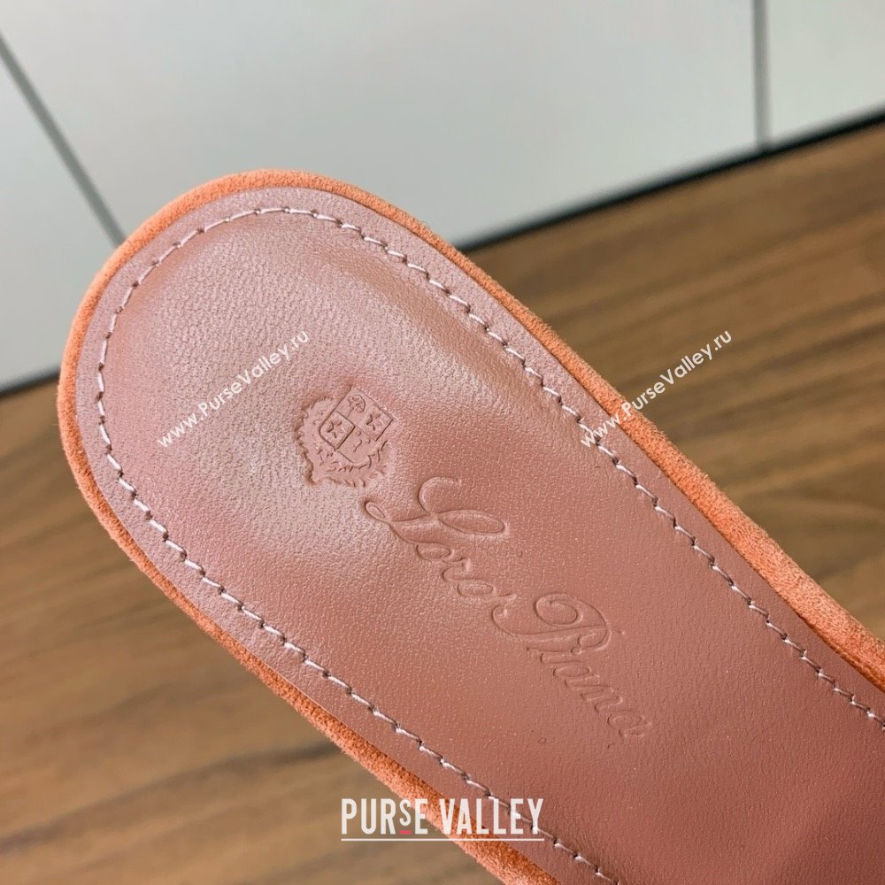 Loro Piana Summer Charms Sandal 5.5cm Heel in Suede LP62016 Orange 2025 (HH-25062016)