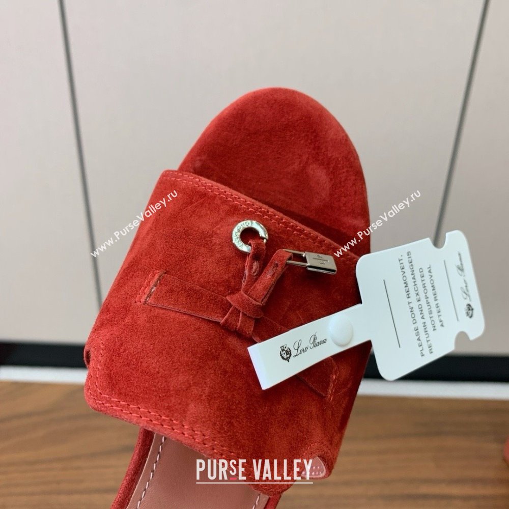 Loro Piana Summer Charms Sandal 5.5cm Heel in Suede LP62017 Red 2025 (HH-25062017)