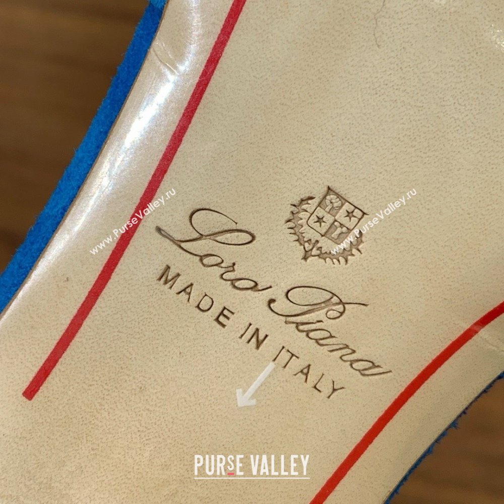 Loro Piana Summer Charms Sandal 5.5cm Heel in Suede LP62018 Peacock Blue 2025 (HH-25062018)