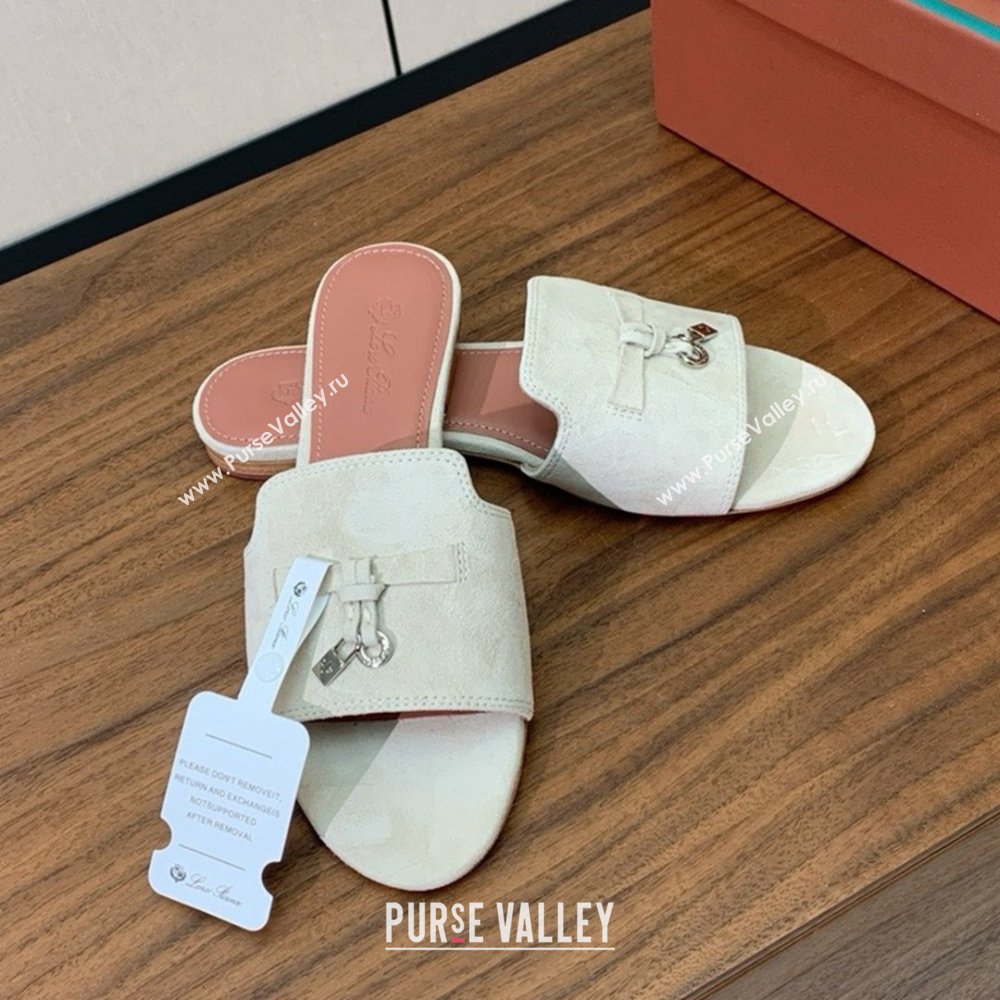 Loro Piana Summer Charms Slides Sandal in Suede LP62019 Apricot 2025 (HH-25062019)