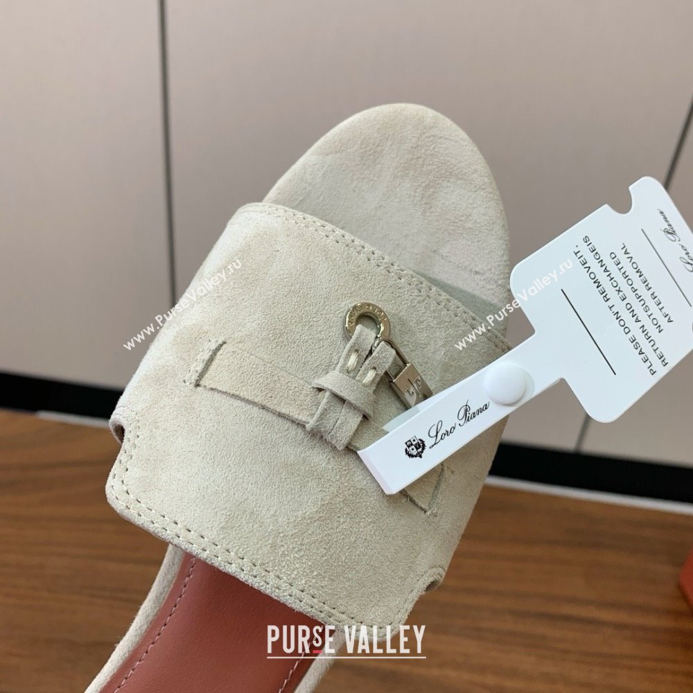 Loro Piana Summer Charms Slides Sandal in Suede LP62019 Apricot 2025 (HH-25062019)