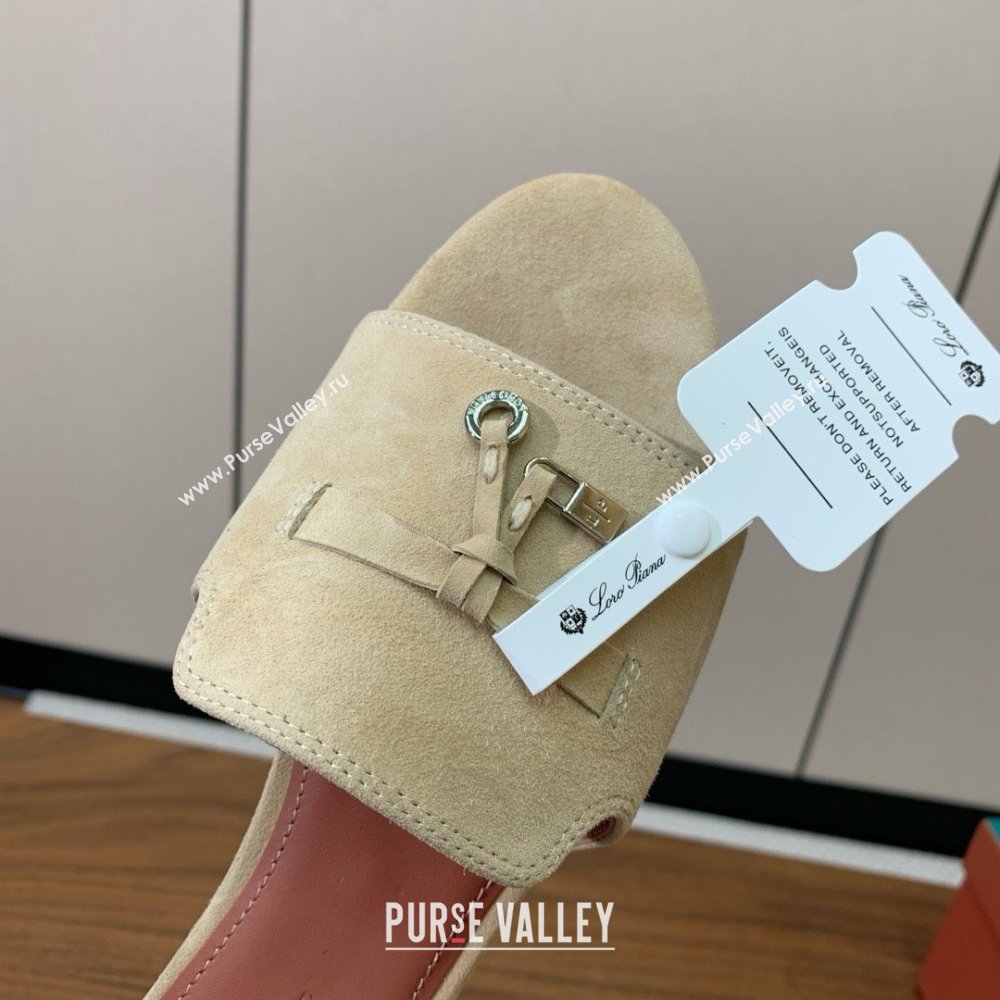 Loro Piana Summer Charms Slides Sandal in Suede LP62022 Beige 2025 (HH-25062022)