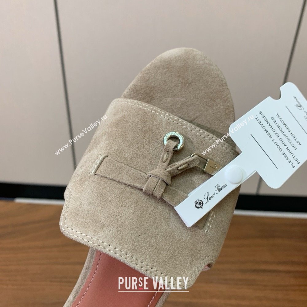 Loro Piana Summer Charms Slides Sandal in Suede LP62026 Deep Khaki 2025 (HH-25062026)