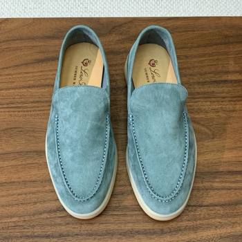 Loro Piana Summer Walk Loafer in Suede LP61828 Blue 2025 (HH-25061828)
