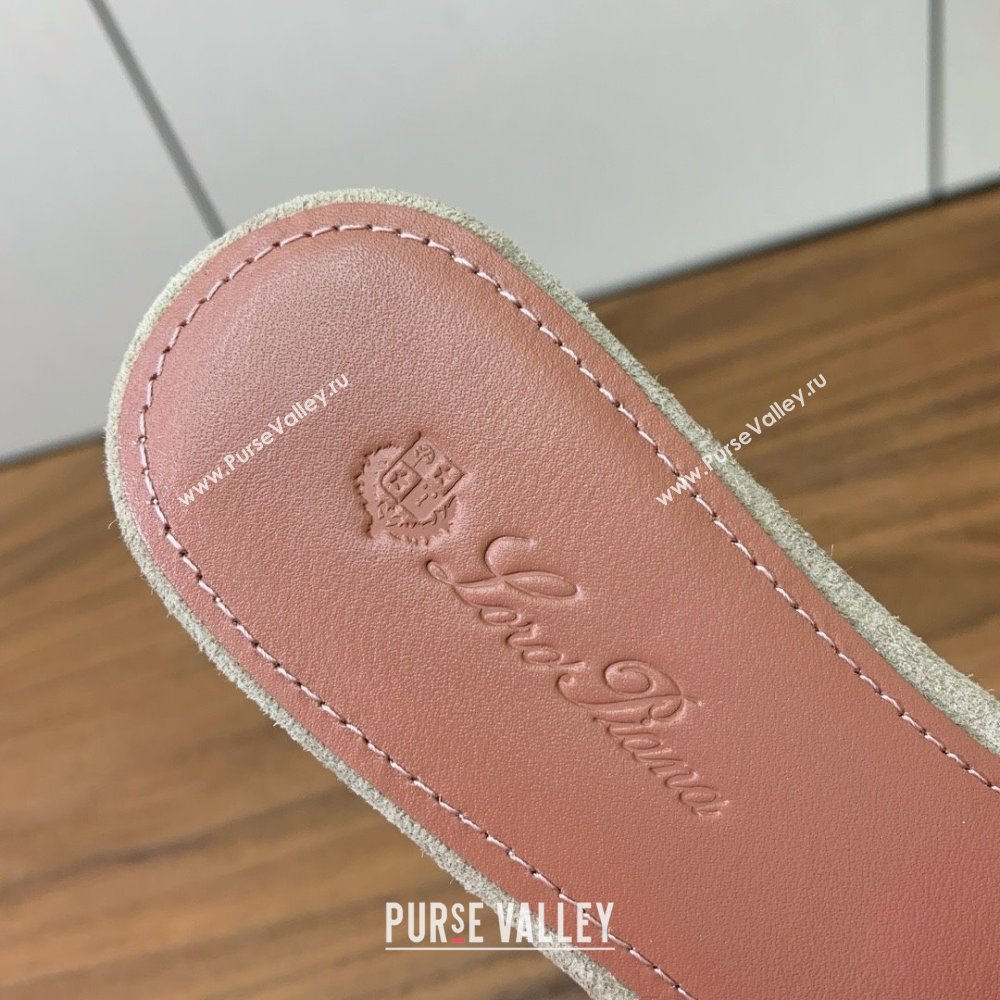 Loro Piana Summer Charms Slides Sandal in Suede LP62026 Deep Khaki 2025 (HH-25062026)