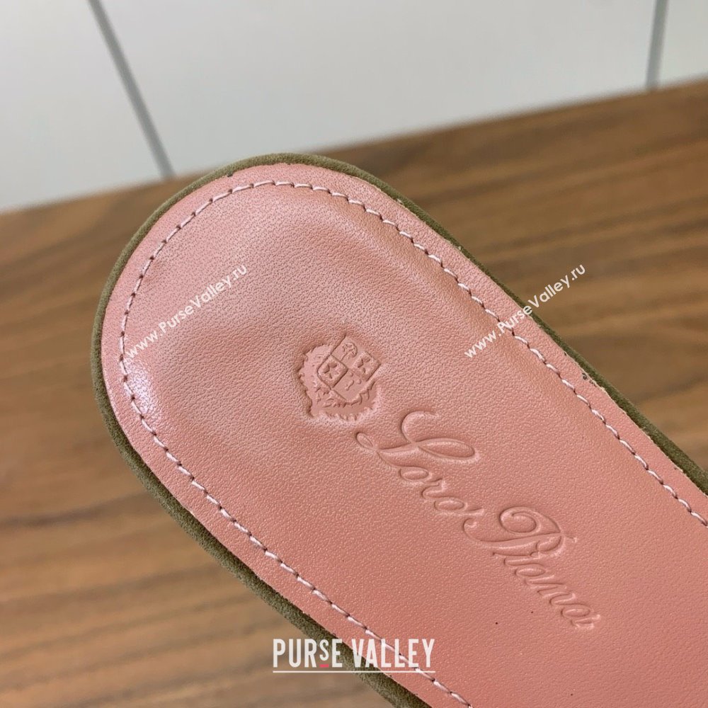 Loro Piana Summer Charms Slides Sandal in Suede LP62028 Brown 2025 (HH-25062028)