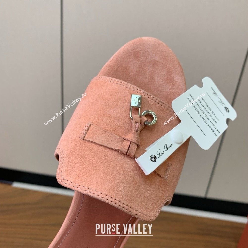 Loro Piana Summer Charms Slides Sandal in Suede LP62029 Pink 2025 (HH-25062029)