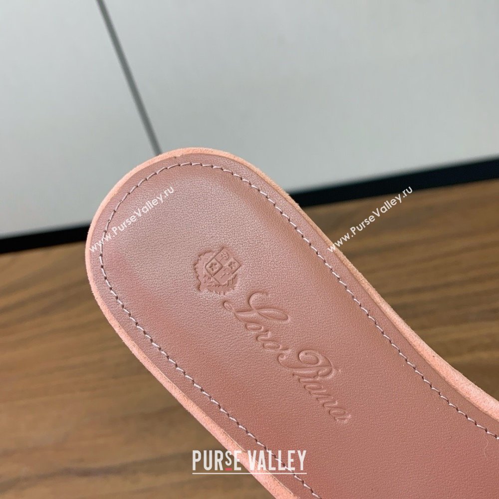 Loro Piana Summer Charms Slides Sandal in Suede LP62029 Pink 2025 (HH-25062029)
