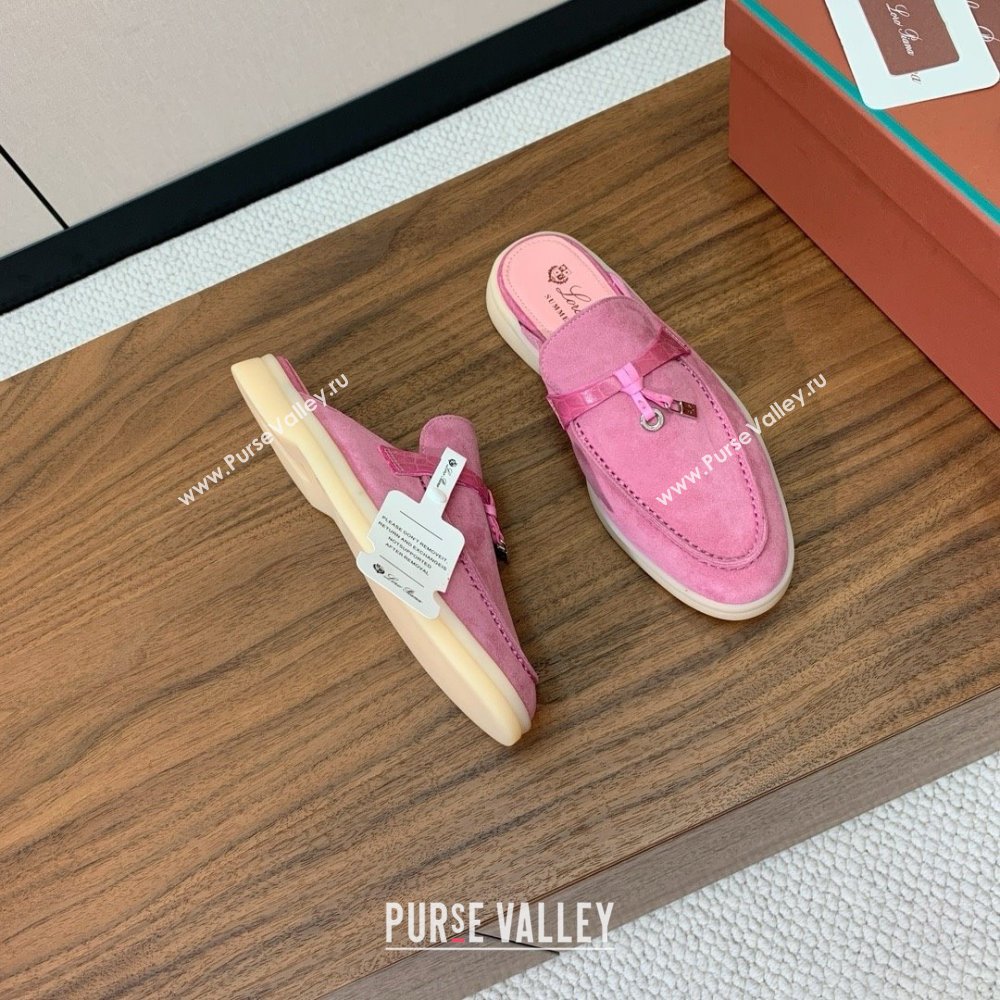 Loro Piana Charms Walk Babouche Loafer in Suede LP061915 Peach Pink 2025 (HH-25061915)