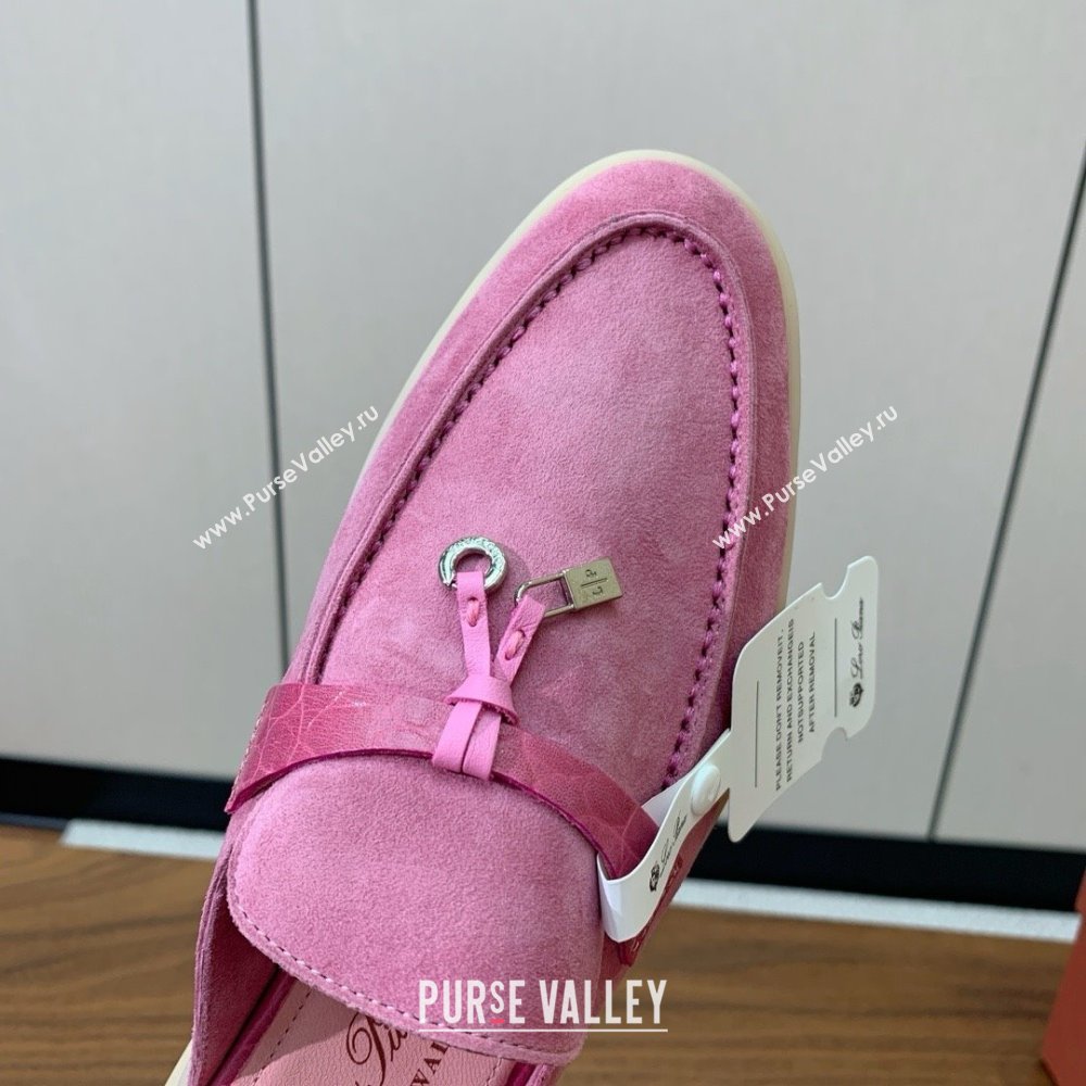 Loro Piana Charms Walk Babouche Loafer in Suede LP061915 Peach Pink 2025 (HH-25061915)